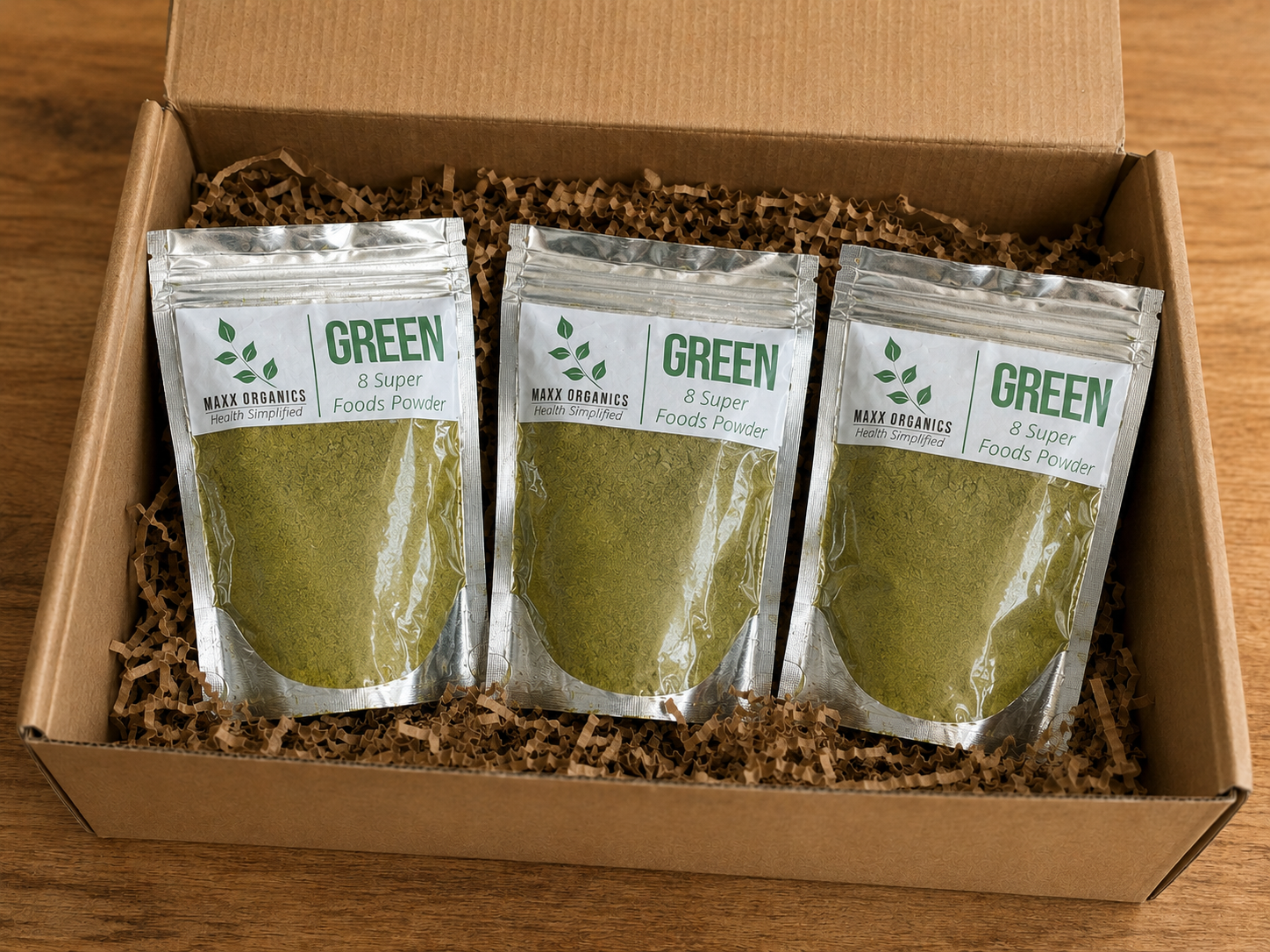 MAXX Organics Take Three: three 30-day GREEN pouches in a gift box